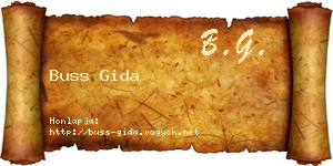 Buss Gida névjegykártya